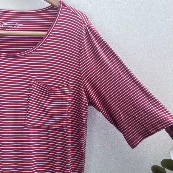 Soft Surroundings Terra Orange & White Striped Tunic Women's Size Medium - Picture 4 of 7